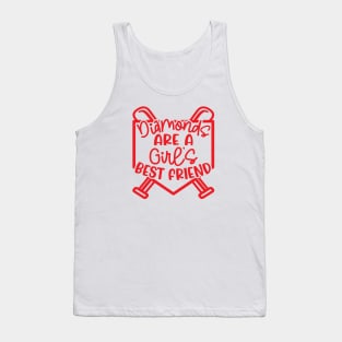 Diamonds Are A Girls Best Friend Softball Baseball Cute Tank Top